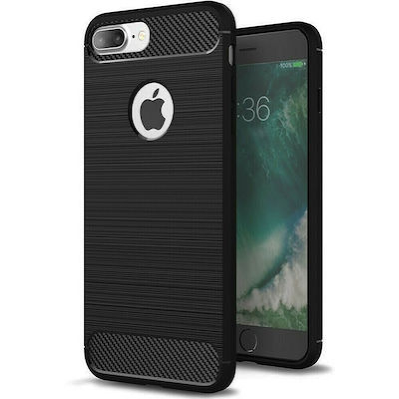 Oem Θήκη Σιλικόνης Carbon Για Apple iPhone 7 / 8 Plus Μαύρο