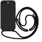 Oem Cord Silicone Μαύρη Θήκη Για Apple iPhone 7 / 8 / SE 2020 / SE 2022 Με Λουρί Μαύρο