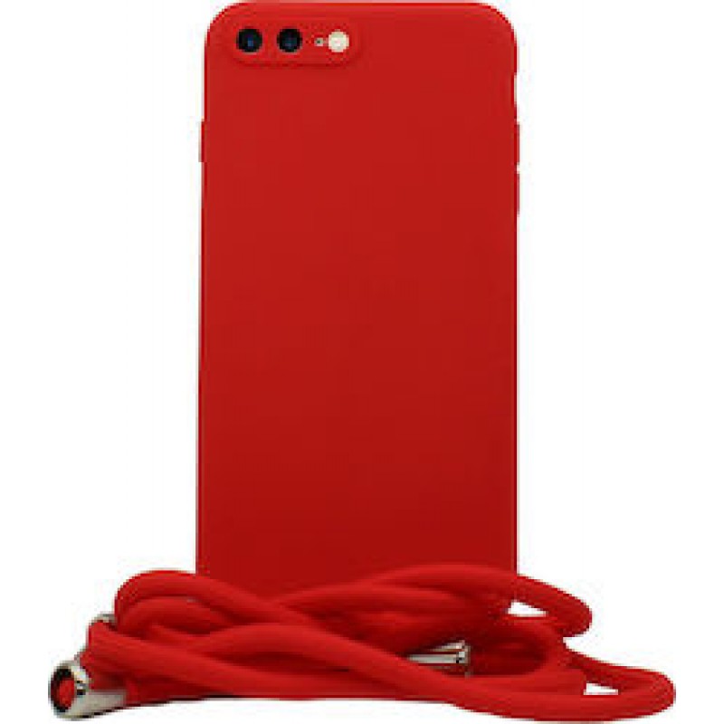 Oem Cord Silicone Κόκκινη Θήκη Για Apple iPhone 7 / 8 / SE 2020 / SE 2022 Με Λουρί Κόκκινο