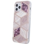 Oem Θήκη Σιλικόνης Geometric Marmur Case Για Apple iPhone 13 6.1''  - Ροζ