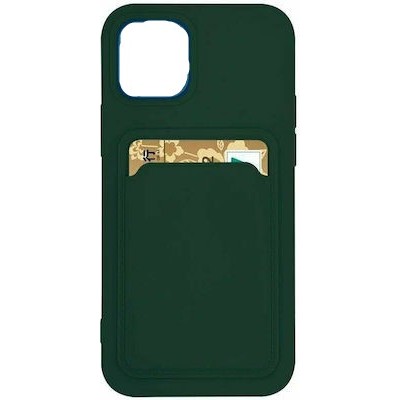 Oem Θήκη Σιλικόνης Με Υποδοχή Κάρτας Για Apple iPhone 11 Pro Max  Σκούρο Πράσινο