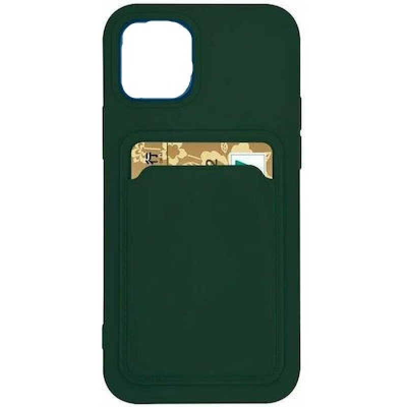 Oem Θήκη Σιλικόνης Με Υποδοχή Κάρτας Για Apple iPhone 11 Pro Max  Σκούρο Πράσινο