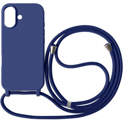 Oem Cord Silicone Σκούρο - Μπλε Θήκη Για Apple iPhone 16 5G 6,1" Με Λουρί Σκούρο - Μπλε