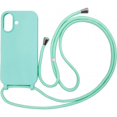 Oem Cord Silicone Τιρκουάζ Θήκη Για Apple iPhone 16 5G 6,1" Με Λουρί Τιρκουάζ
