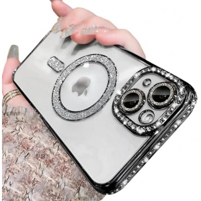 Oem Θήκη Back Cover Electro Magsafe Bling Για Apple iPhone 13 6.1'' Μαύρο