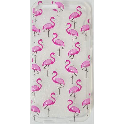 Oem Θήκη Σιλικόνης Διάφανη Με Σχέδιο Flamingo Για Apple iPhone 12 / 12 Pro 6,1''  Σχέδια