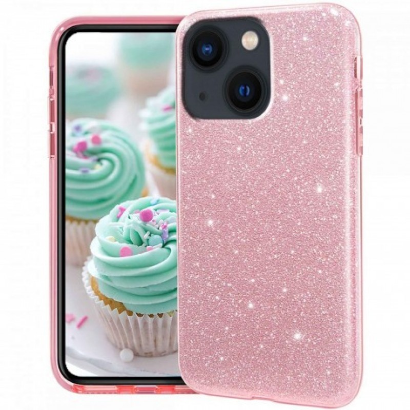 Oem Θήκη Shining Χρυσόσκονη Για Apple iPhone 13 Mini 5.4" Ροζ