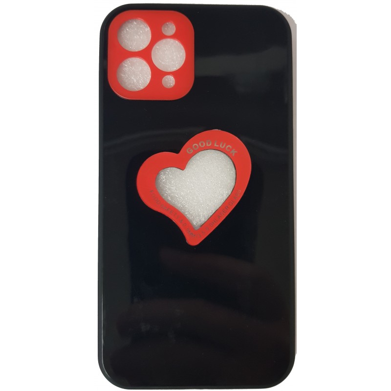 Oem Soft Case Gel TPU Cover 2.0mm  Good Luck  Καρδιά Για '  Μαύρο