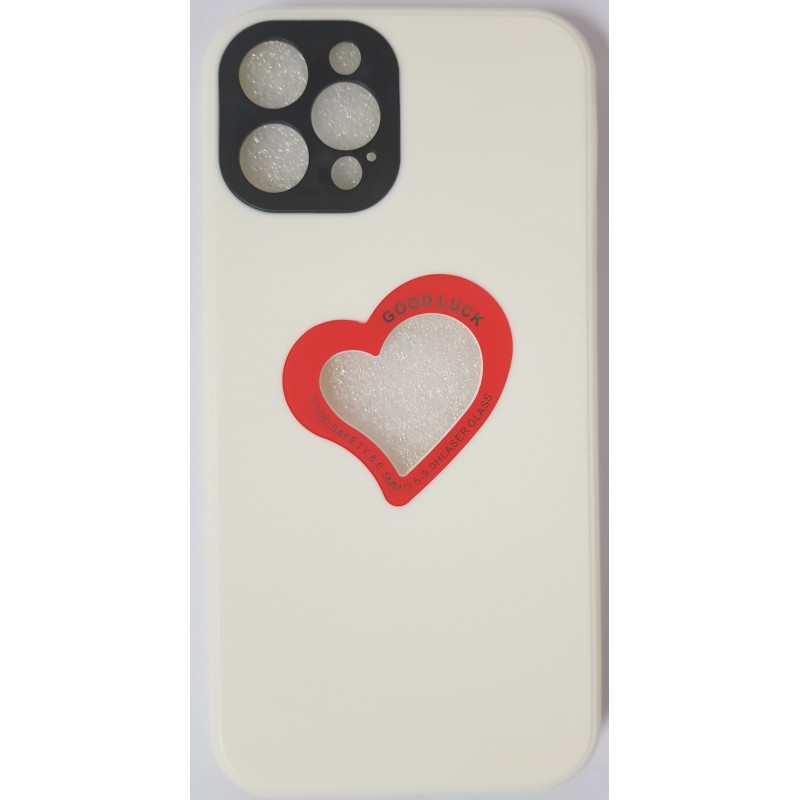 Oem Soft Case Gel TPU Cover 2.0mm  Good Luck  Καρδιά Για '  Άσπρο