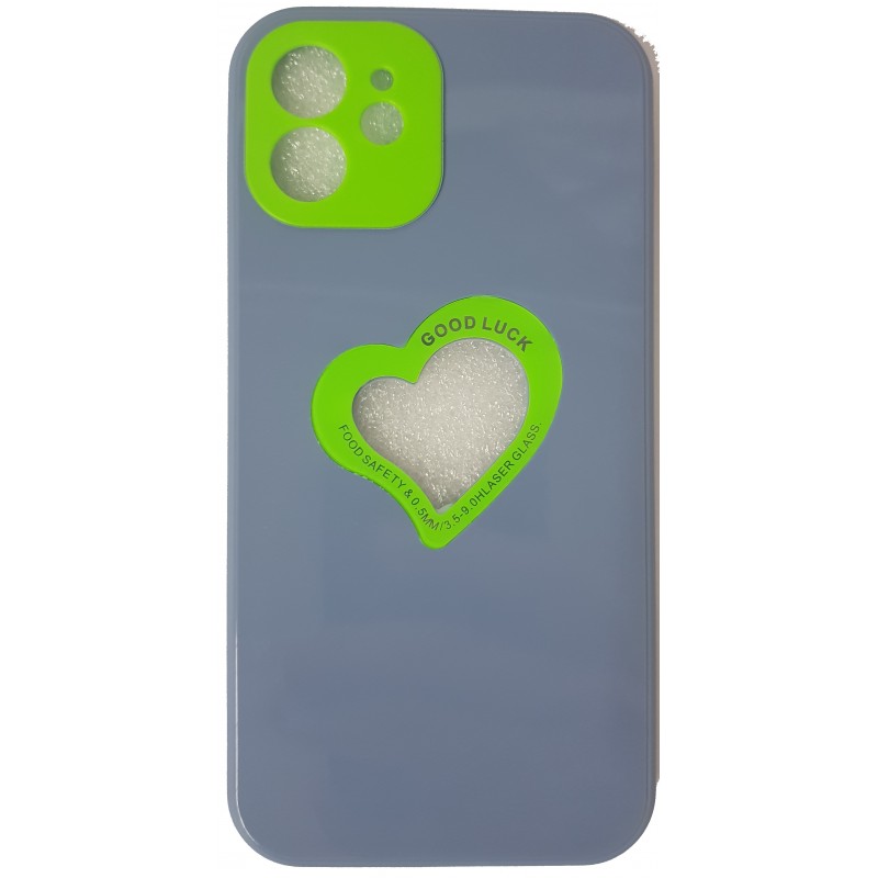 Oem Soft Case Gel TPU Cover 2.0mm  Good Luck  Καρδιά Για Apple iPhone 11  Μπλε-Γκρι