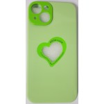 Oem Soft Case Gel TPU Cover 2.0mm  Good Luck  Καρδιά Για Apple iPhone 13 6.1''  Λαχανί 