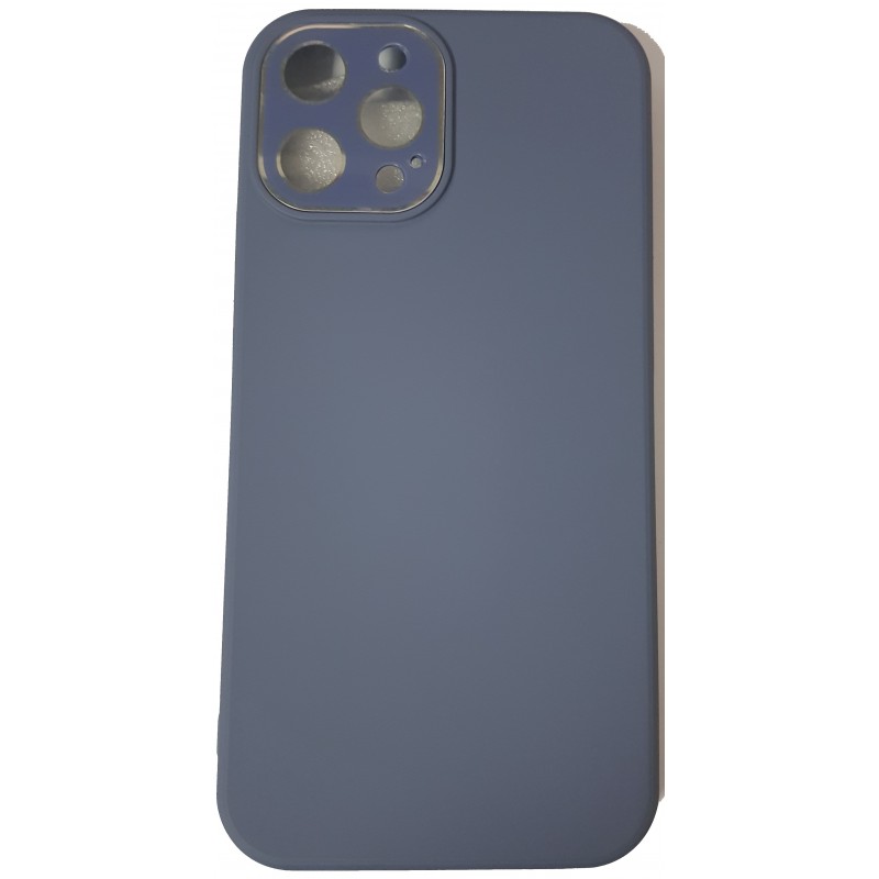 Oem Soft Matt Case Gel Tpu 3.0mm Με Προστασία Κάμερας Για Apple iPhone 12 Pro Max 6,7''  Μπλε-Γκρι