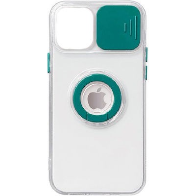 Oem Ring Holder Θήκη Σιλικόνης 2.0mm Με Camera Cover Για Apple iPhone 13 Pro Max 6.7"  Τιρκουάζ
