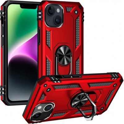 Oem Θήκη Armor Με Ring Stand TPU Case Για Apple iPhone 14 Plus 5G 6,7'' Κόκκινο