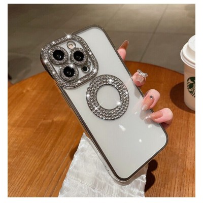 Oem Θήκη Σιλικόνης Bling Diamond Για Apple iPhone 13 Pro 6.1" Ασημί