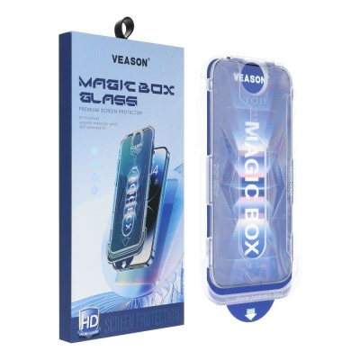 Oem 6D Pro Veason Easy-Install Tempered Glass με Εφαρμογέα Για Apple iPhone 12 Pro Max 6,7'' Μαύρο Box