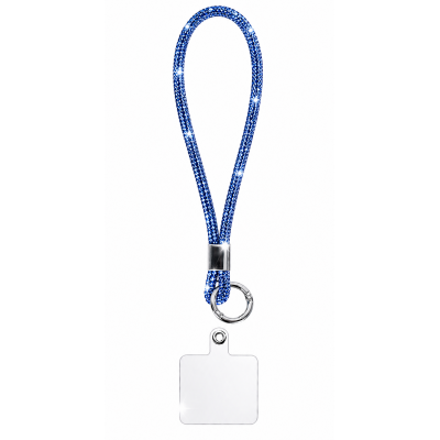 Luxury Crystal Wrist Strap Keychain Holder για Κινητό & Κλειδιά Μπλε