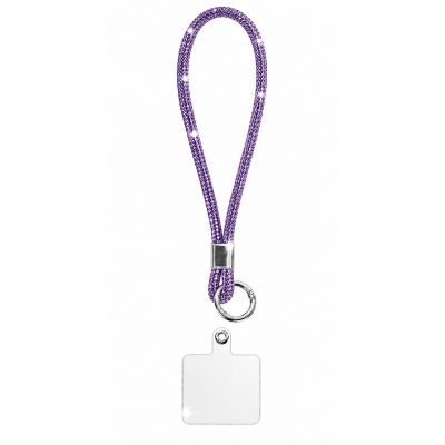 Luxury Crystal Wrist Strap Keychain Holder για Κινητό & Κλειδιά Λιλά