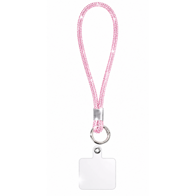 Luxury Crystal Wrist Strap Keychain Holder για Κινητό & Κλειδιά Ροζ