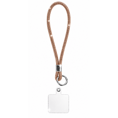 Luxury Crystal Wrist Strap Keychain Holder για Κινητό & Κλειδιά Μπρονζέ