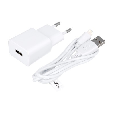 Maxlife MXTC-01 Charger 10.5W 1x USB 2.1A Με Καλώδιο 1m Lightning  Άσπρο