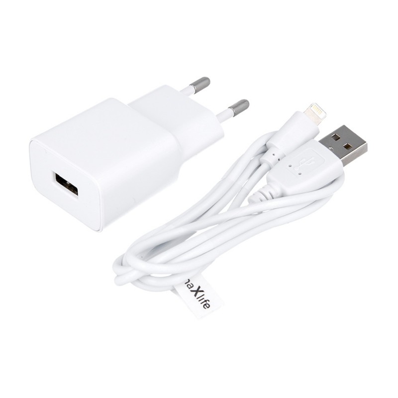 Maxlife MXTC-01 Charger 10.5W 1x USB 2.1A Με Καλώδιο 1m Lightning  Άσπρο