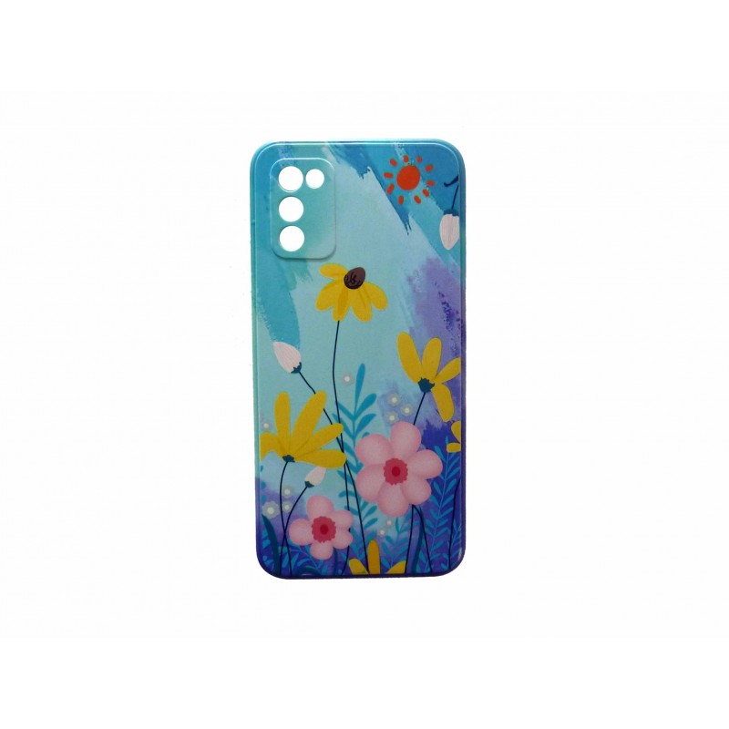   Oem Back Cover Σιλικόνης Με Σχέδιο Flower 7 Για Samsung Galaxy A02s / M02s / F02s   Κίτρινο