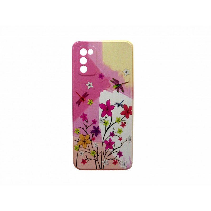   Oem Back Cover Σιλικόνης Με Σχέδιο Flower 10 Για Samsung Galaxy A02s / M02s / F02s   Φούξια