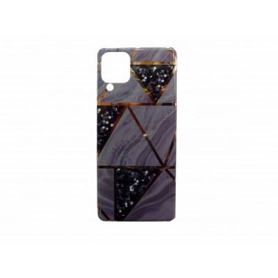 Oem Θήκη Σιλικόνης Geometric Marmur Case Για Samsung Galaxy A12 / M12 / F12  Μωβ