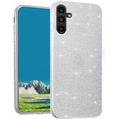 Oem Θήκη Shining Χρυσόσκονη Για Samsung Galaxy A14 4G / 5G Ασημί