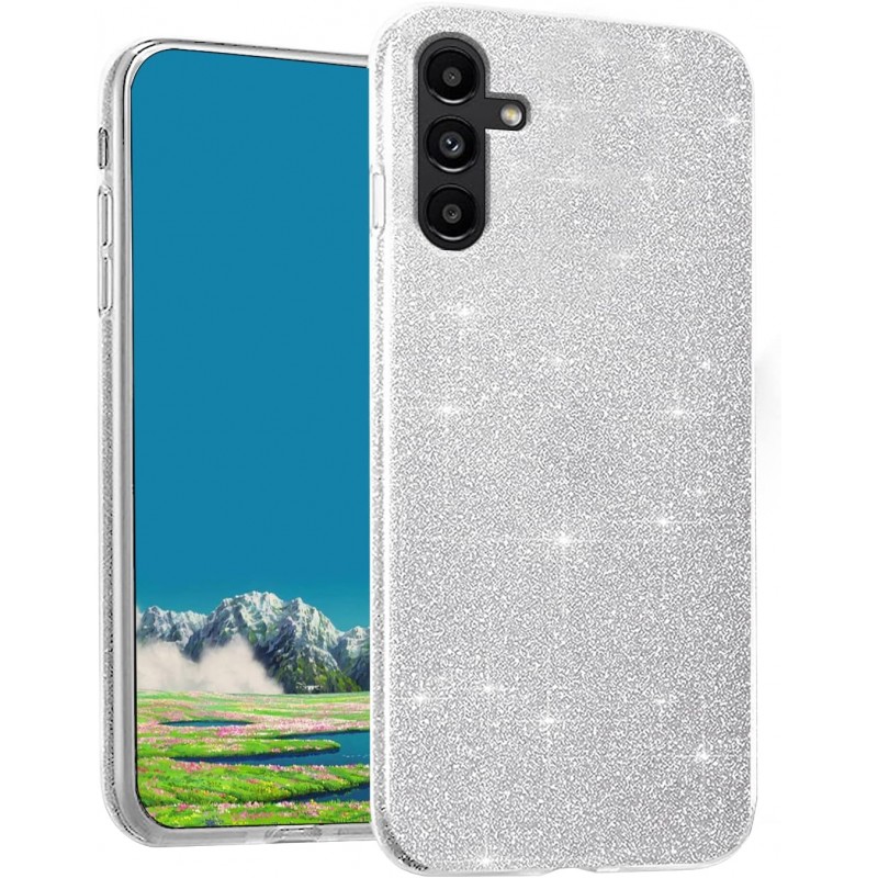 Oem Θήκη Shining Χρυσόσκονη Για Samsung Galaxy A55 5G Ασημί