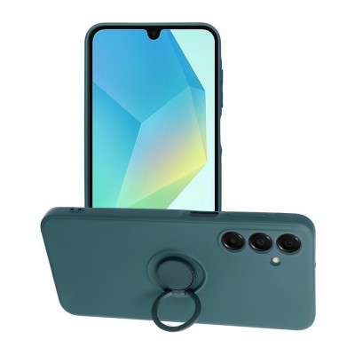 Oem Θήκη Σιλικόνης Με Ring Για Samsung Galaxy A16 5G Σκούρο - Πράσινο