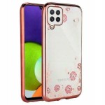 Oem Θήκη Σιλικόνης Σχέδιο Diamond Garden Για Samsung Galaxy A22 4G  Χρυσή - Ροζ
