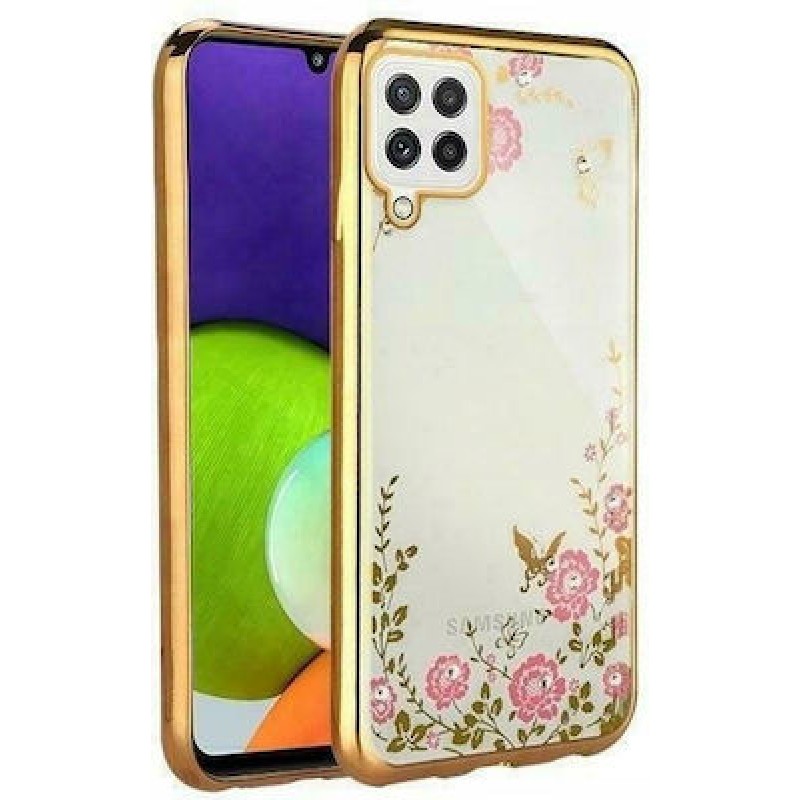 Oem Θήκη Σιλικόνης Σχέδιο Diamond Garden Για Samsung Galaxy A22 4G Χρυσό