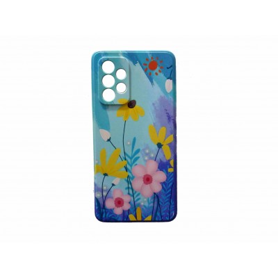   Oem Back Cover Σιλικόνης Με Σχέδιο Flower 7 Για Samsung Galaxy A52 5G / A52 4G / A52S 5G  Κίτρινο