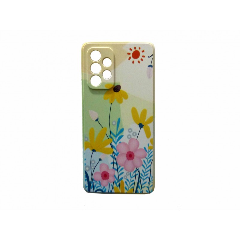   Oem Back Cover Σιλικόνης Με Σχέδιο Flower 6 Για Samsung Galaxy A52 5G / A52 4G / A52S 5G  Κίτρινο