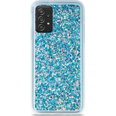 Oem Θήκη TPU Με Υγρό Glitter Για    Samsung Galaxy A72 5G / 4G Lite  Μπλε