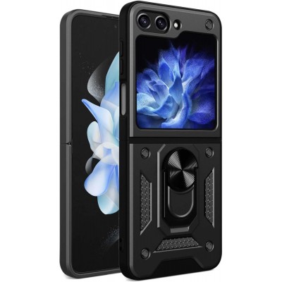 Oem Θήκη Slide Armor Back Cover Για Samsung Galaxy Z Flip5 5G Με Προστασία Κάμερας Μαύρο