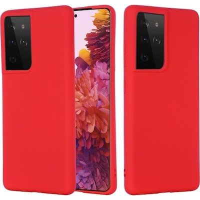 Oem Soft  Matt Case Gel Tpu 2.0mm Για Samsung Galaxy S21 Ultra 5G  Κόκκινο