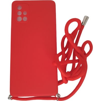 Oem Cord Silicone Πράσινη Θήκη Για Xiaomi Redmi 10 / Redmi 10 2022 Με Λουράκι Κόκκινο