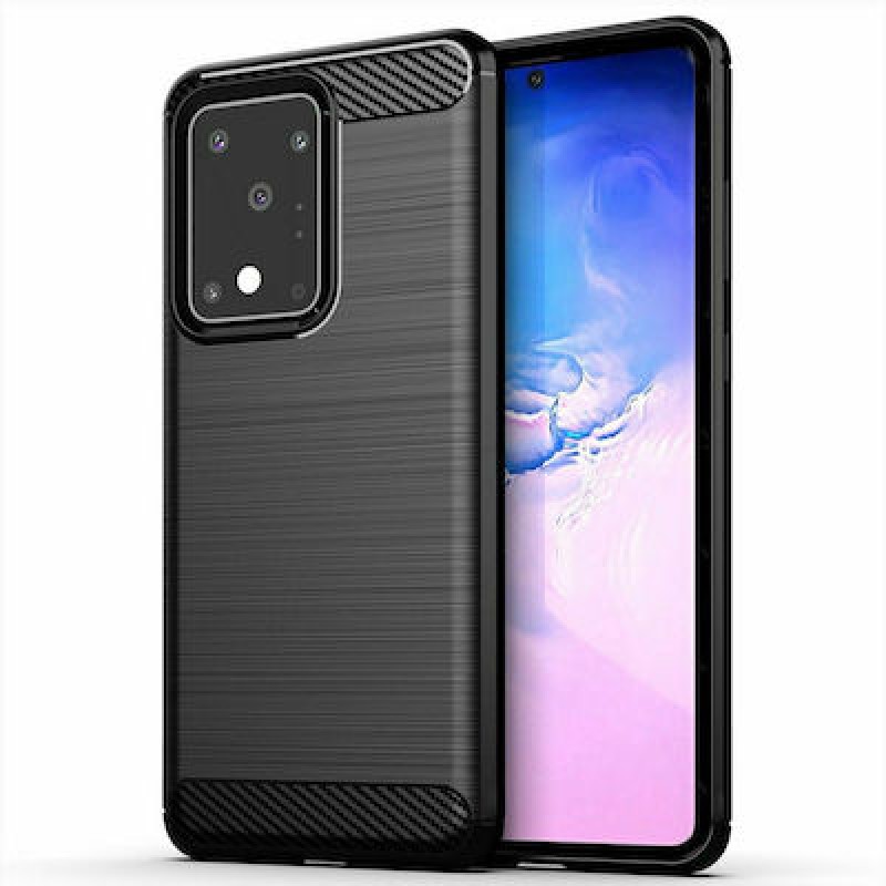 Θήκη Σιλικόνης Carbon Για  Samsung Galaxy S20 Ultra / S20 Ultra 5G  Μαύρο