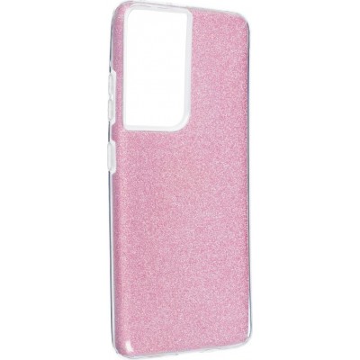  Oem Θήκη Shining Χρυσόσκονη Για       Samsung Galaxy S22 Ultra Ροζ