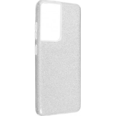 Oem Θήκη Shining Χρυσόσκονη Για   Samsung Galaxy S22 Ultra Ασημί