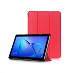 Trifold Θήκη Βιβλίο με Σιλικόνη Flip Cover Για Samsung Galaxy Tab A7 (2020) 10.4" Κόκκινο