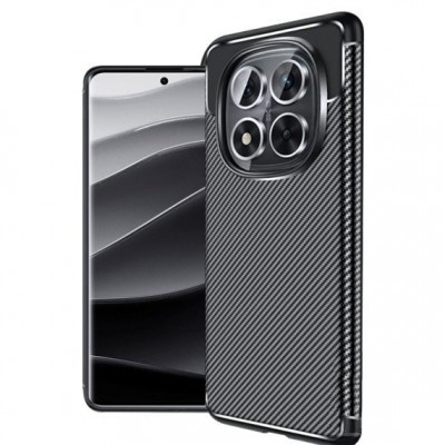Oem Θήκη Σιλικόνης NEW Carbon Για Xiaomi Redmi Note 14 Pro 5G Μαύρο