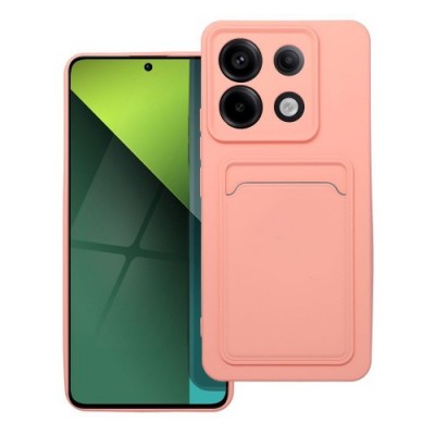 Oem Θήκη Σιλικόνης Με Υποδοχή Κάρτας Για  Xiaomi Redmi Note 13 Pro 5G Ροζ