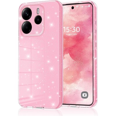 Blink Θήκη Χρυσόσκονη Back Cover 2mm Για Xiaomi Redmi Note 14 5G Ροζ