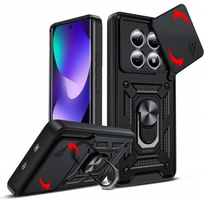 Oem Θήκη Slide Armor Back Cover Για Xiaomi Poco M8 5G Με Προστασία Κάμερας Μαύρο
