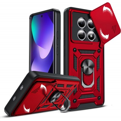 Oem Θήκη Slide Armor Back Cover Για Xiaomi Poco M8 5G Με Προστασία Κάμερας Κόκκινο