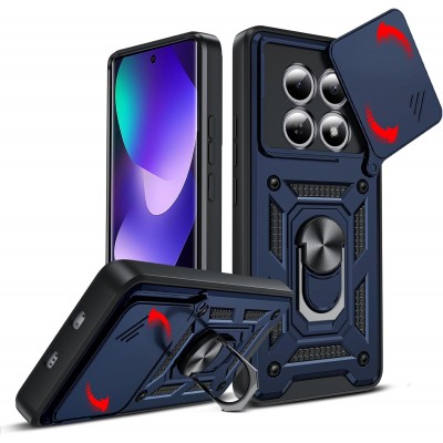 Oem Θήκη Slide Armor Back Cover Για Xiaomi Poco M8 5G Με Προστασία Κάμερας Μπλε